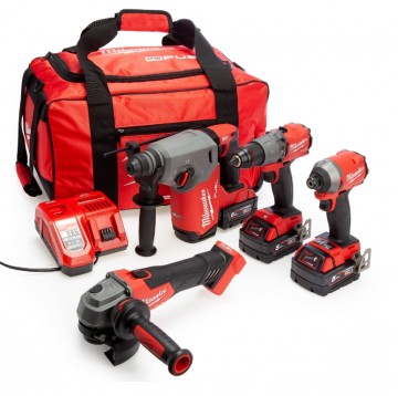 Milwaukee M18FPP4Z-503B M18 FUEL 4-delers sett (3 x 5,0 Ah batterier)