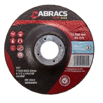 Abracs Proflex 115 x 6 x 22mm slipeskive (pakke på 5stk)