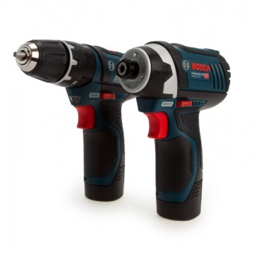 Bosch Professional Twin Pack - GSB 12V-15 combi drill + GDR 12V-105 slagtrekker (2 x 2.0Ah batterier)