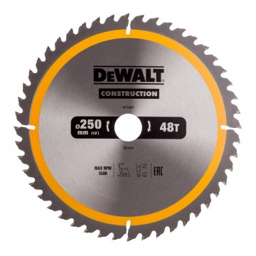 Dewalt DT1957 konstruksjon sirkelsagblad 250mm x 30mm x 48T