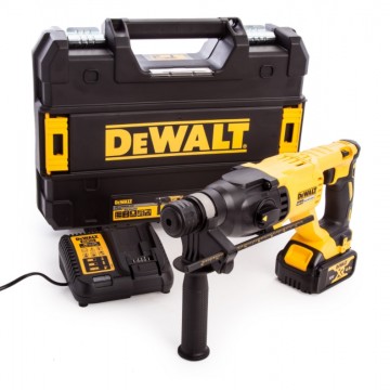 Dewalt DCH033M1 batteridrevet børsteløs 18V SDS+ borhammer sett (1 x 4,0 Ah batteri)