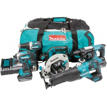 Makita DLX5032T 5-delers børsteløs verktøy sett (3 x 5Ah batterier)