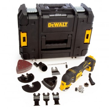 Dewalt DCS356NT 18V XR børsteløst oscillerende multiverktøy med 35 tilbehør (kun kropp) levert Tstak system koffert