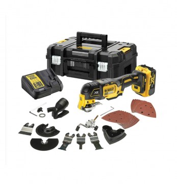 Dewalt DCS356P1 18V XR børsteløst oscillerende multiverktøy med 35 tilbehør (1 x 5,0Ah batteri)