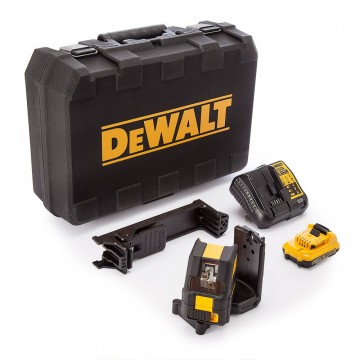 Dewalt DCE088D1G 10.8V Selvling linje- og krysslaser med grønn laser (1 x 2.0Ah batteri)