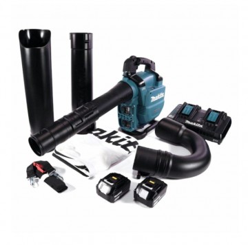 Makita DUB363PT2V 36V (18V+18V) børsteløs høyeffekt blåser med oppsamler (2 x 5Ah batterier)