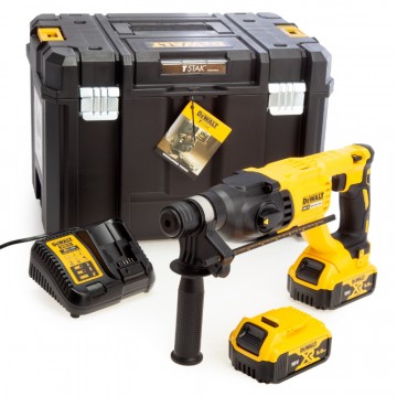 Dewalt DCH133P2 18V SDS+børsteløs borhammer (2 x 5,0Ah batterier) i TSTAK system koffert