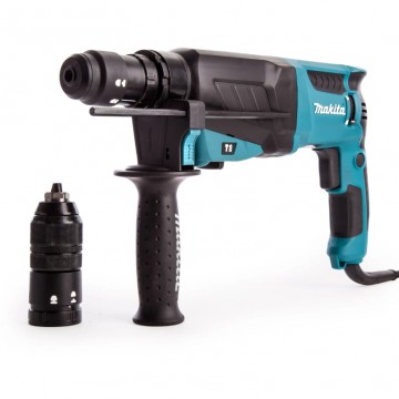 Makita HR2630T 3-modus SDS+ borhammer med ekstra selvspennende chuck 240V