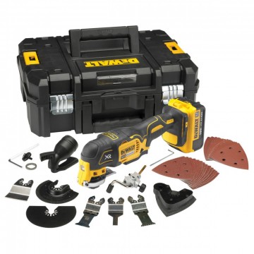 Dewalt DCS355M1 18V børsteløs multiverktøy (1 x 4Ah batterier) med 35 tilbehør