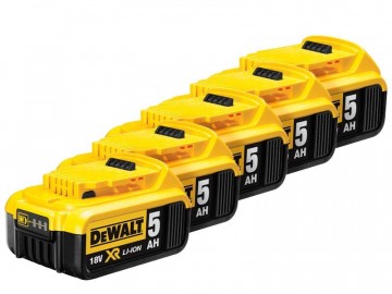 Dewalt DCB184 18V 5Ah lithium batteri (5stk batterier)