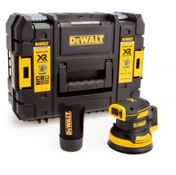 Dewalt DCW210NT 18V XR 125mm børsteløs eksentrisk sliper (kun kropp) i T-TSTAK system koffert