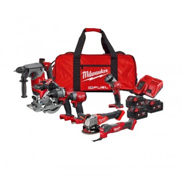 Milwaukee M18 FPP7A2 FUEL børsteløs 7-delers sett (3 x 5,0 Ah batterier)