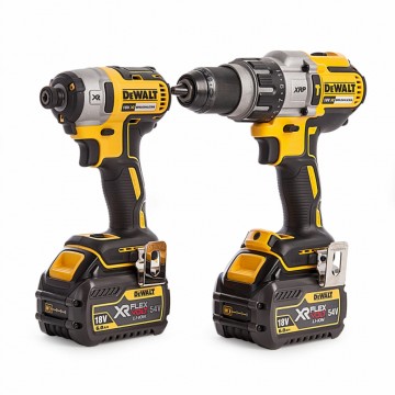 Dewalt DCK276T2T børsteløs XR18V twinpack Combi drill + slagtrekker (2 x 6,0 Ah batterier)