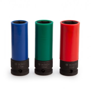 Bosch 2608551102 1/2 tommer 3-delers kraftpipe sett levert plastbeskyttelse rundt (17,19,21mm)