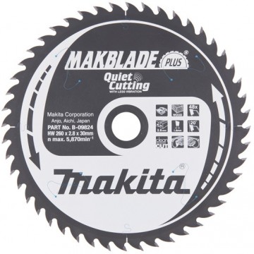 Makita B-09824 260x30mm 48-tenner CARBID sagblad for særdeles pene kutt med 