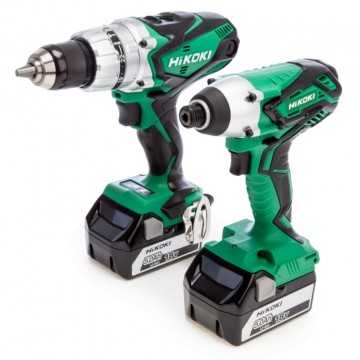 HiKOKI KC18DKL 18V 2-delers drillpakke - DV 18DSDL combi drill + WH 18DGL slagtrekker (2 x 5.0Ah batterier)