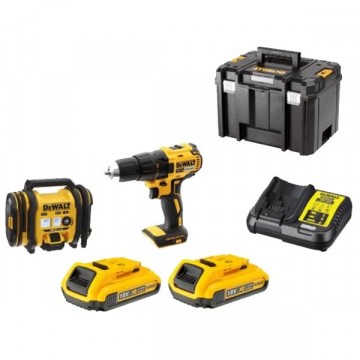 Dewalt DCK2067D2T 18V børsteløs drillsett + luftpumpen DCC018 (2x2Ah batterier)