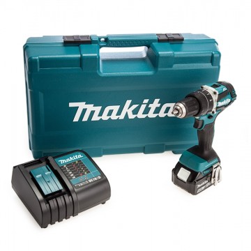 Makita DHP484STX5 18V børsteløs drillsett med tilbehørssett på 101 deler (1 x 5,0 Ah batteri)
