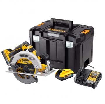 Dewalt DCS573H2T 18V XR 190 mm børsteløs sirkelsag (2 x 5,0 Ah Powerstack-batterier)