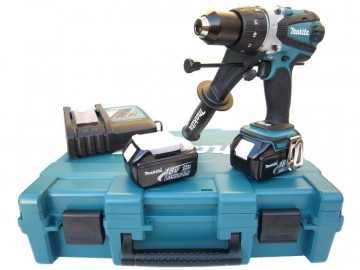 Makita DHP458RFE 18V drillsett (2x3Ah batt) levert i Makpac system koffert