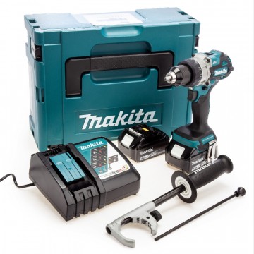 Makita DHP486RTJ 18V LXT børsteløs combi drillsett (2x5Ah batterier) 