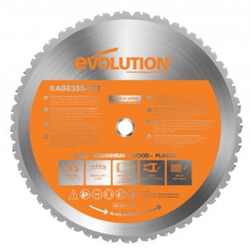 Evolution B355 Rage 2 Cutting tungsten carbid blad 355mm x 25.4mm x 36T