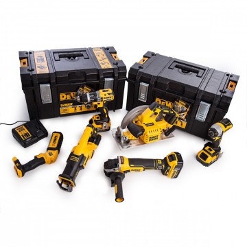 Dewalt DCK623P3 18V XR 6-delers børsteløs verktøysett (3 x 5,0 Ah batterier) 2 x DS300 system kofferter