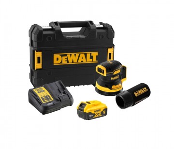 Dewalt DCW210P1 18V XR 125mm børsteløs eksentrisk sliper (1x5Ah batt) i TSTAK system koffert  