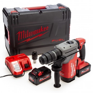 Milwaukee M18 ONEFHPX-552X FUEL 4-Modus SDS+ borhammer med One-Key & Fixtec hurtig chuck(2 x 5.5Ah batterier)