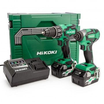 HiKOKI KC18DBFL2JDZ 18V Combi drill & slagtrekker TwinPack (2 x Multi-spenning batterier)