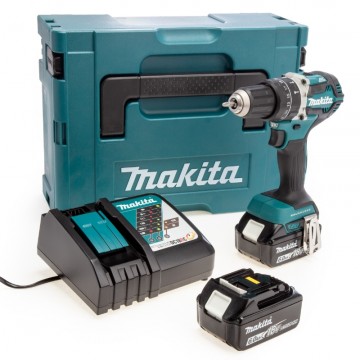 Makita DHP484RGJ 18V LXT børsteløs combi drillsett (2 x 6,0Ah batterier) i MakPac koffert