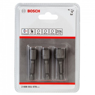 Bosch 2608551078 3-delers pipebits med magnetisk holder