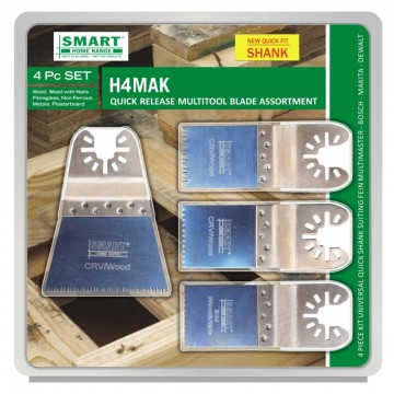 Smart H4MAK 4-delers multikutter blad sett med quick release bytte